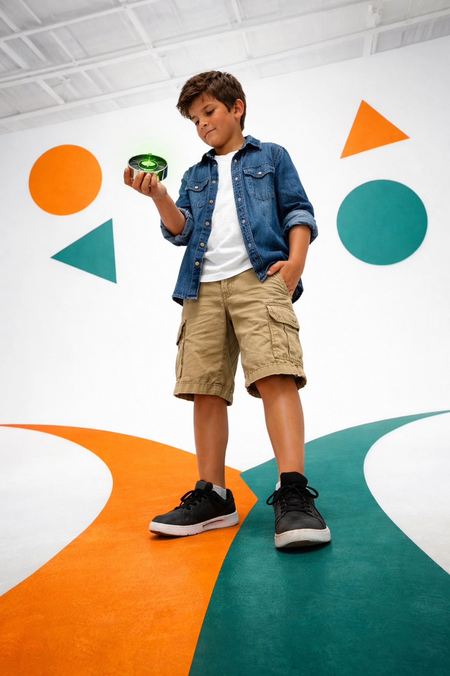 Pre-teen boy using a spiritual compass to navigate life choices with the Complete Life Skills Platform.