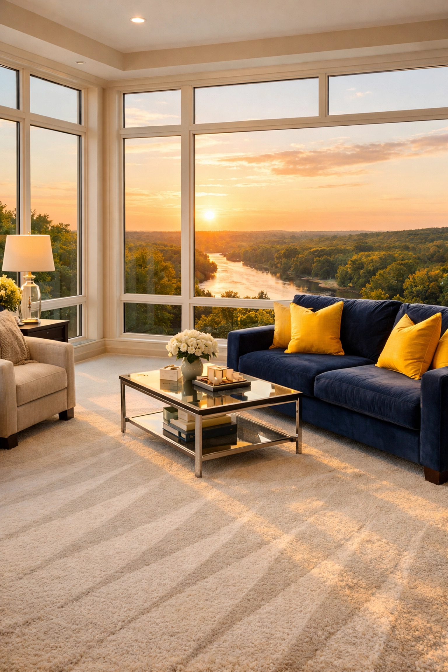 Immaculate Lowell home with fresh carpets after a final move-out cleaning for a new resident.