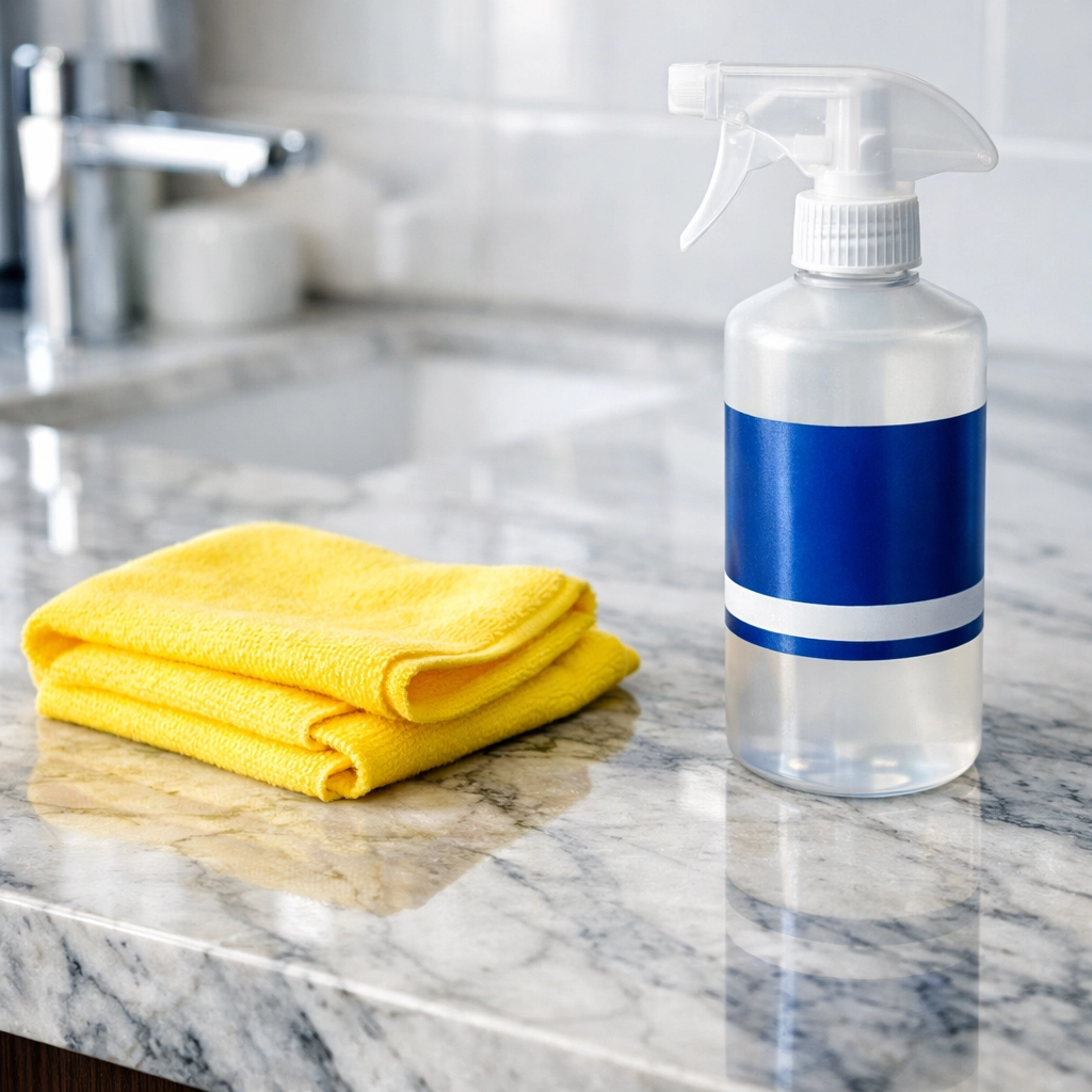 Soft microfiber cloth and safe products for stone surface house cleaning in Townsend MA.