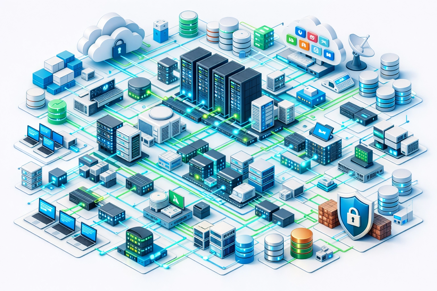 Complete ServiceNow CMDB infrastructure topology showing network devices and cloud assets
