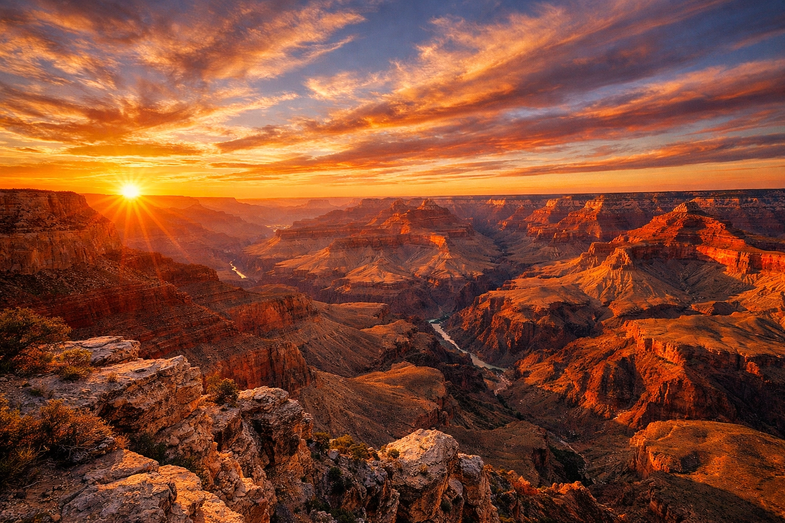 The Ultimate Guide to Photography in All 63 US National Parks: Everything You Need to Succeed 4 Sunset over the Grand Canyon, showcasing dramatic red rock layers in one of the world's best photo spots.