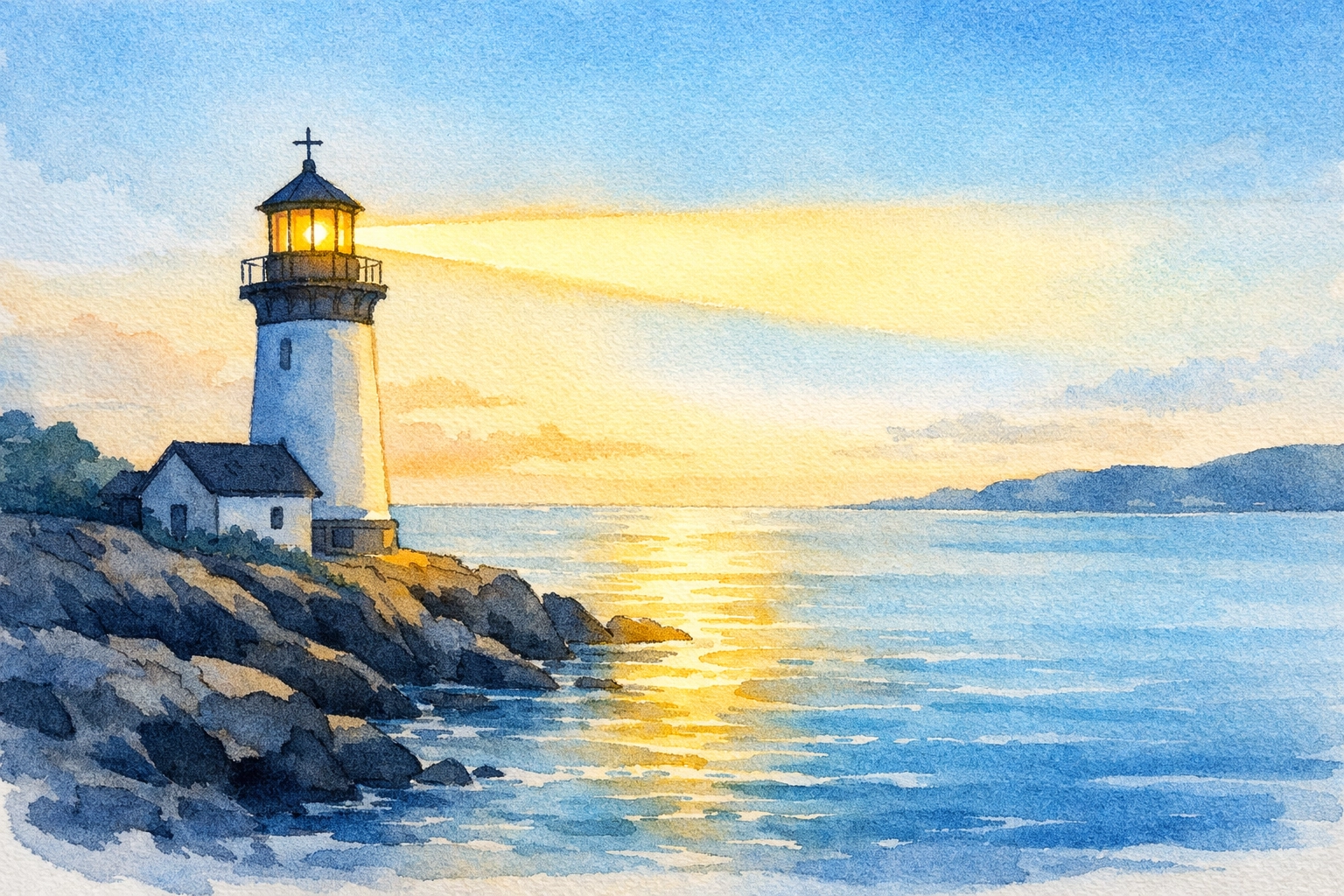 Lighthouse on a rocky shore at sunrise representing leadership integrity and steady truth by Dr. Layne McDonald - www.laynemcdonald.com