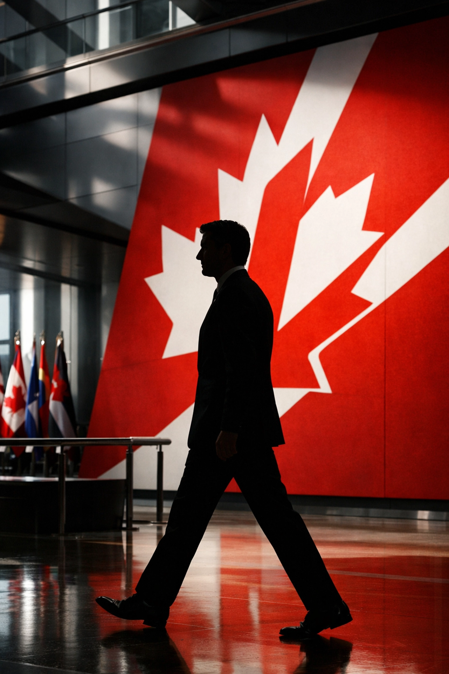 Prime Minister Mark Carney arriving for diplomatic talks regarding Canada-India trade and foreign policy.