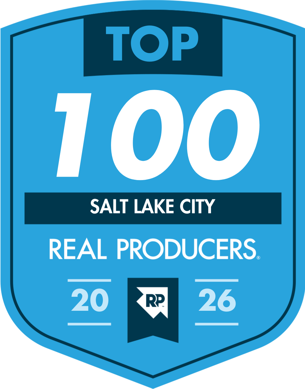 Top 100 Salt Lake City Real Producers 2026 Badge