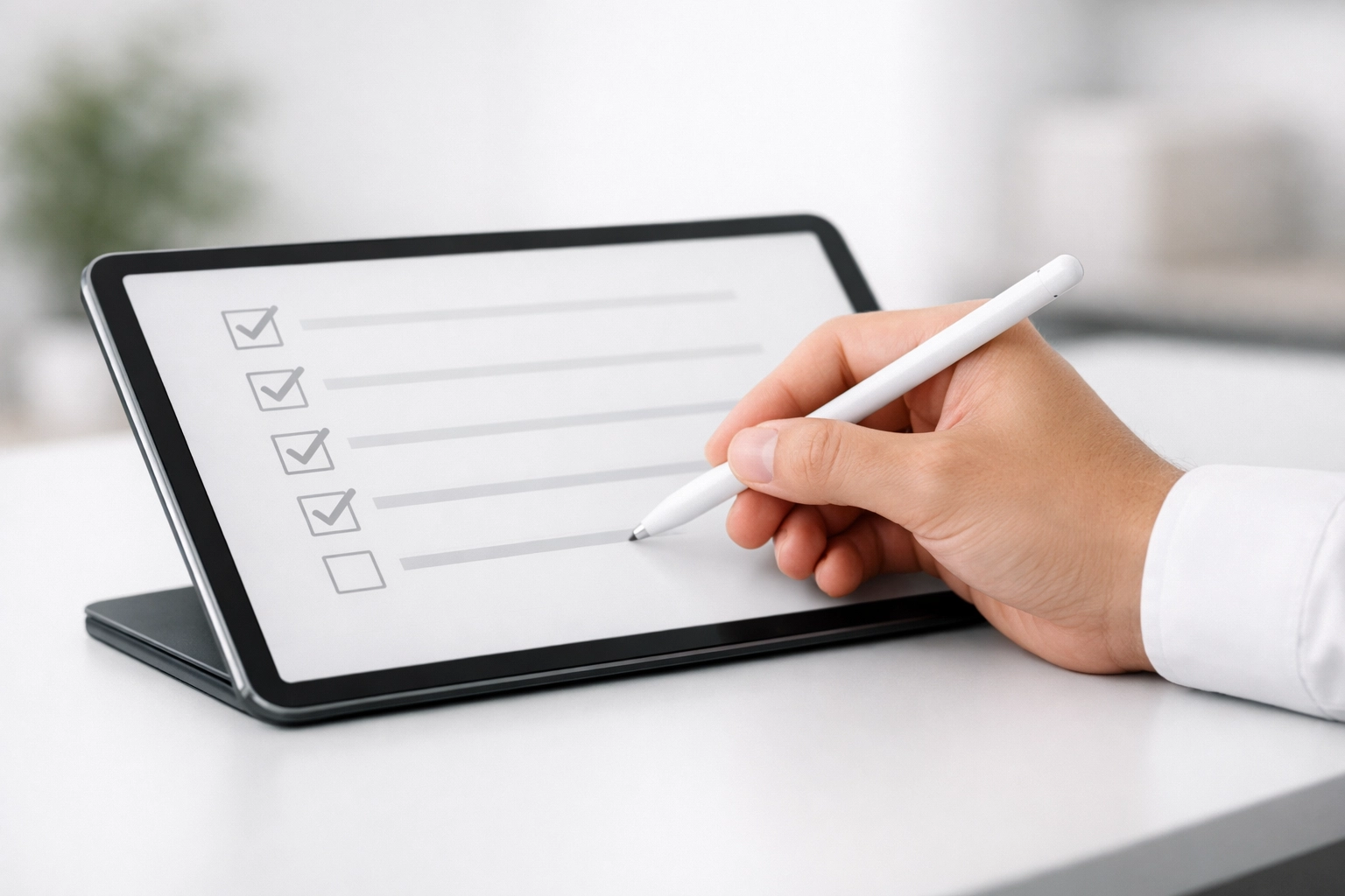 Digital checklist on a tablet screen highlighting proactive ERO operational and tax compliance tasks.