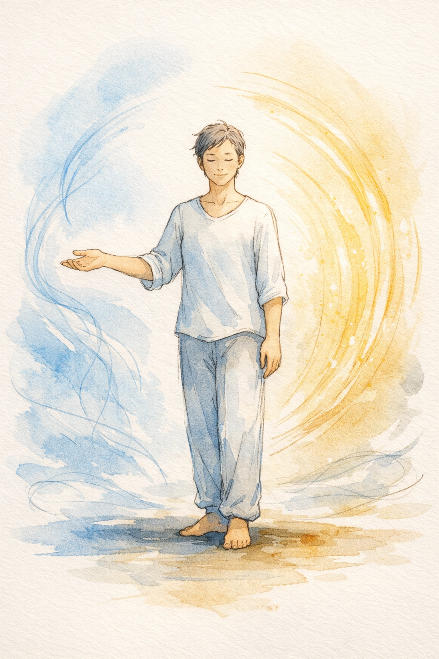 Person with open yet grounded posture demonstrating healthy boundaries and relational wisdom