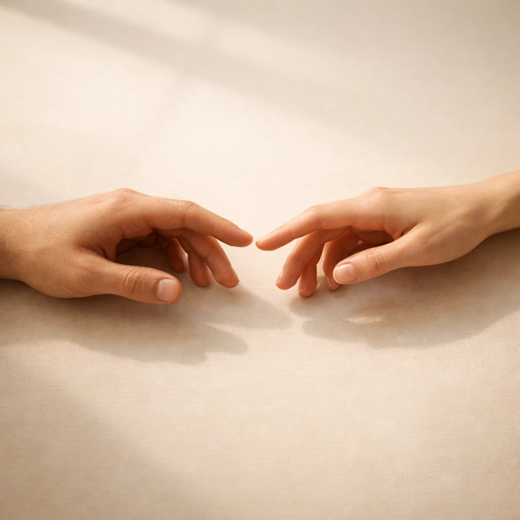 Two hands reaching toward each other representing emotional connection in EFT couples therapy