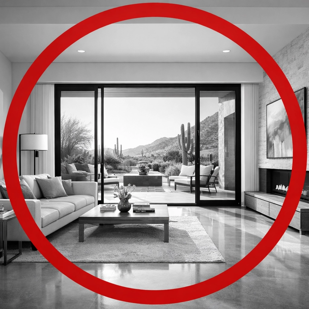 A pest-free Arizona living room showing the peace of mind of specialized exclusion services.