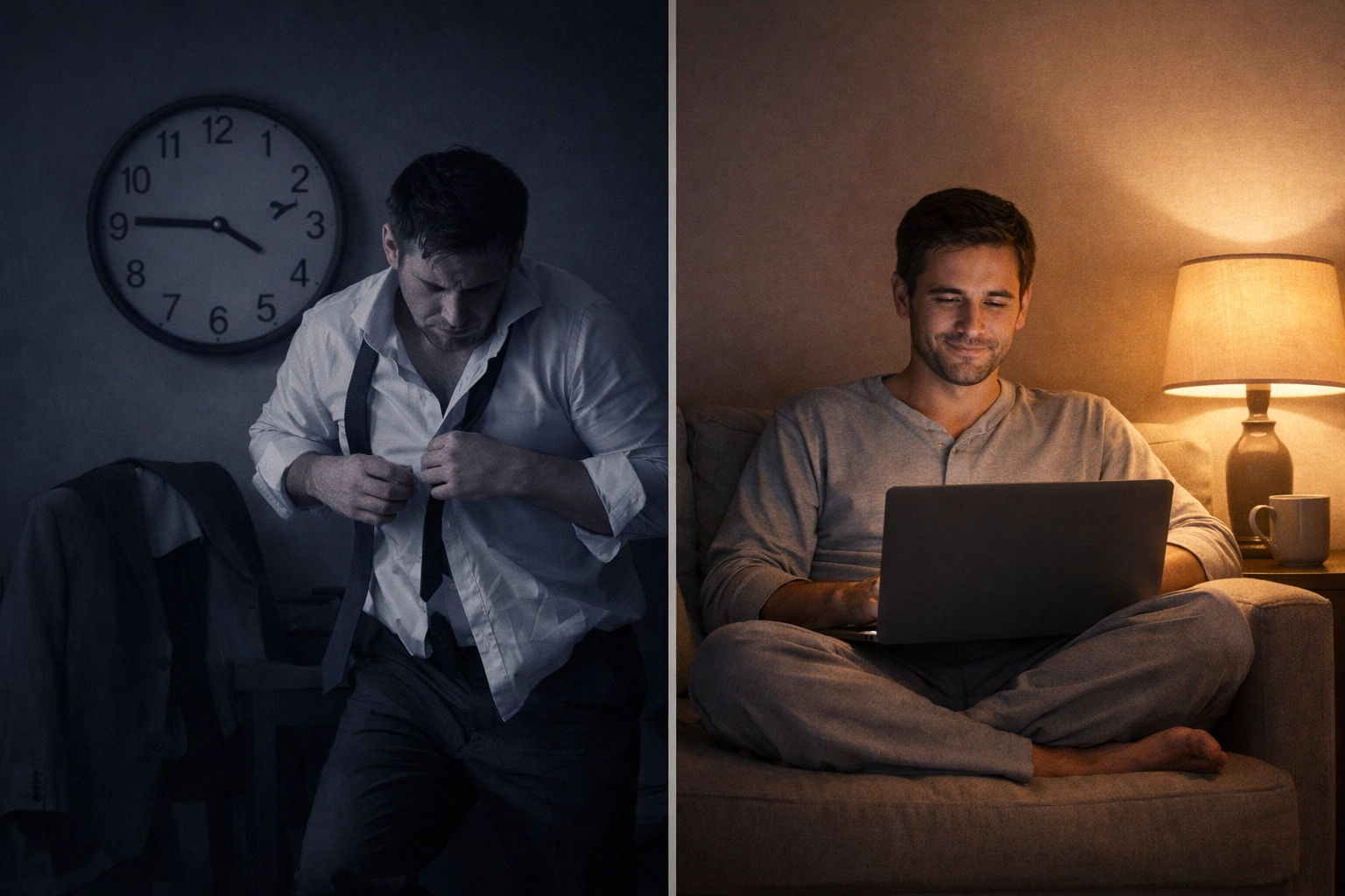 Comparing stressful office visit versus comfortable home bail bond process without leaving house