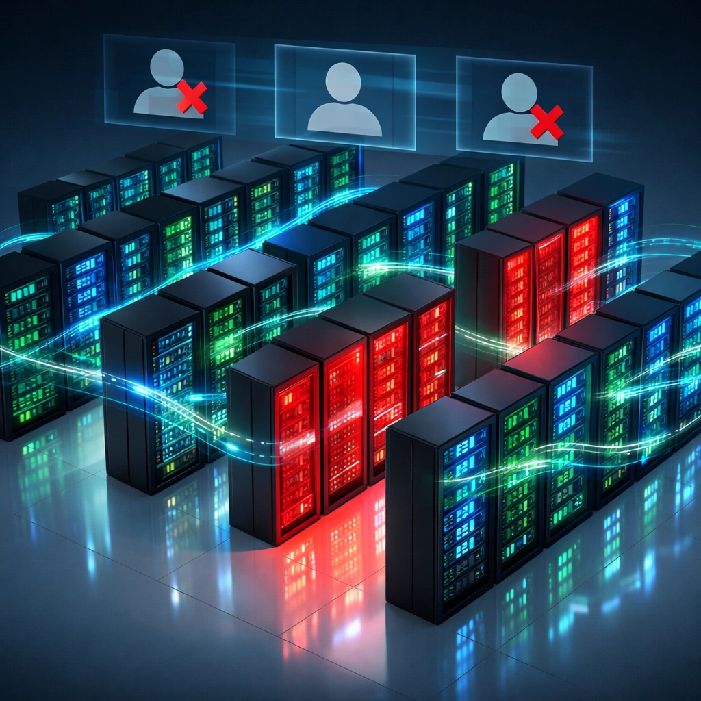 Data center visualization highlighting ghost licenses and inactive ITOM resources