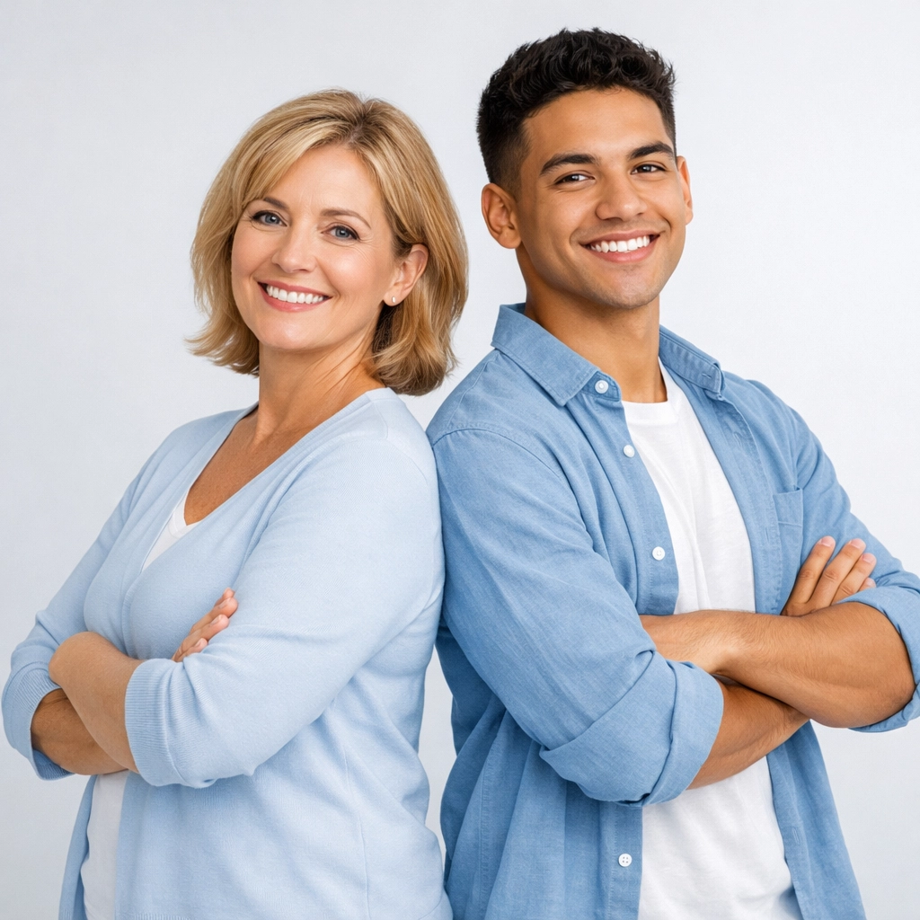 Two diverse individuals representing the different age groups eligible for online medical weight loss programs.