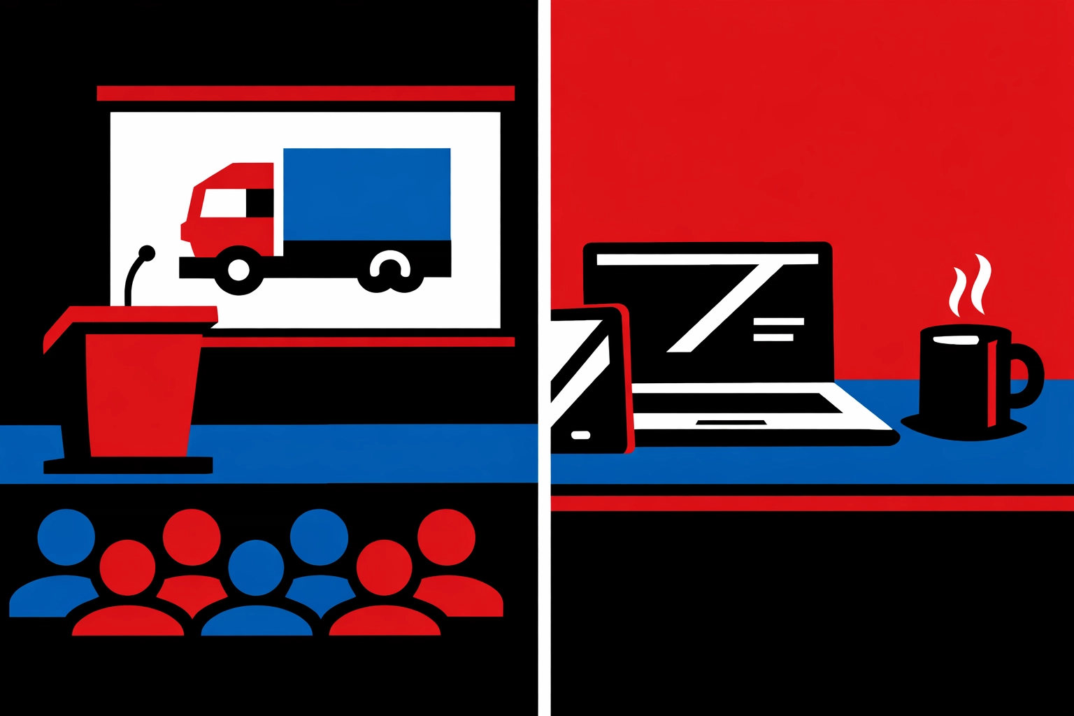 A split view showing professional classroom training versus home study options for Transport Manager CPC.