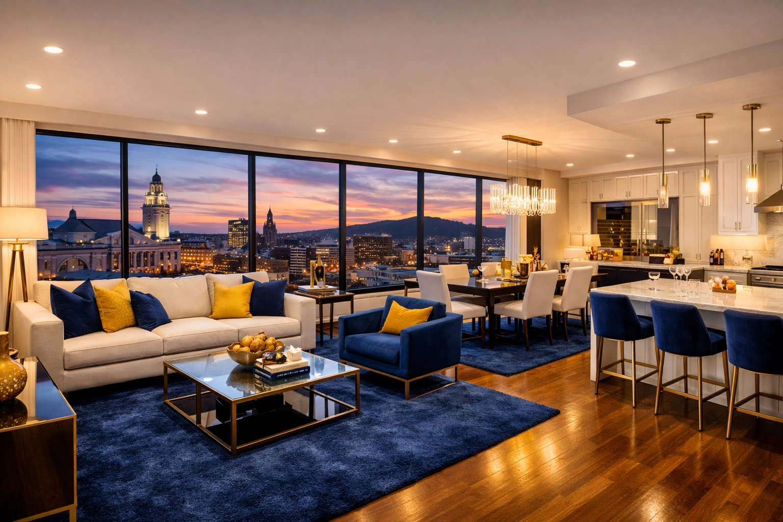 Pristine Worcester penthouse apartment with city views after house cleaning Worcester MA.