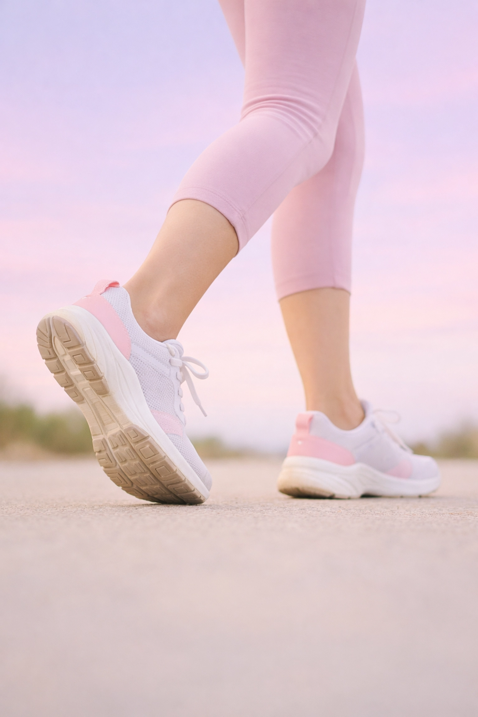 Person walking in athletic wear showing simple exercise for sustainable weight loss lifestyle