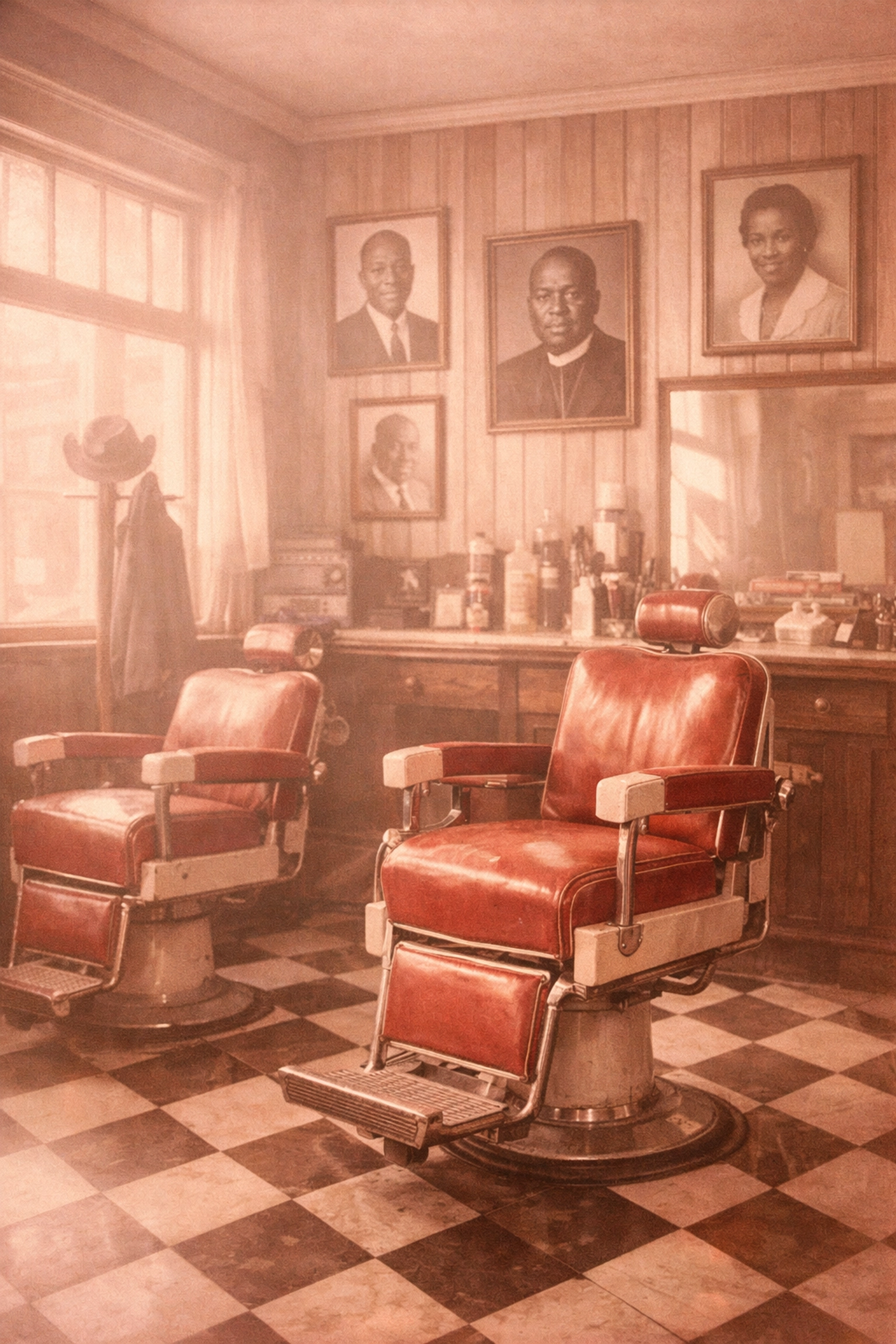 Historic Black barbershop interior from the 1950s serving as community sanctuary