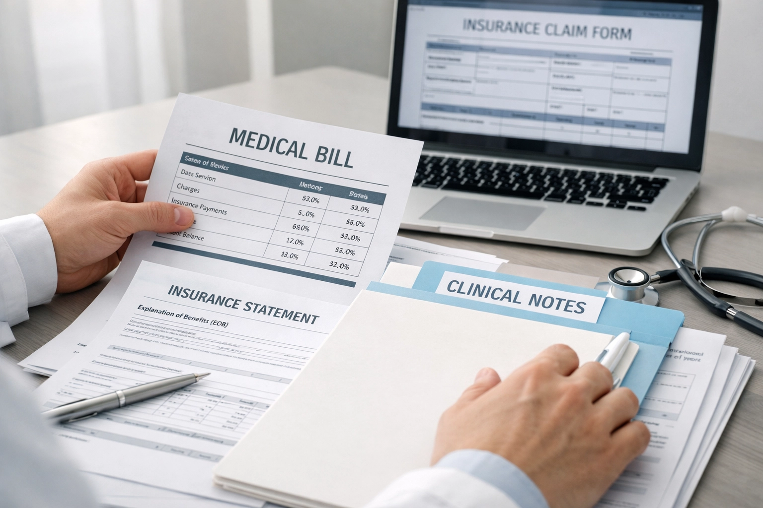 Organized clinical documentation for mental health insurance appeal