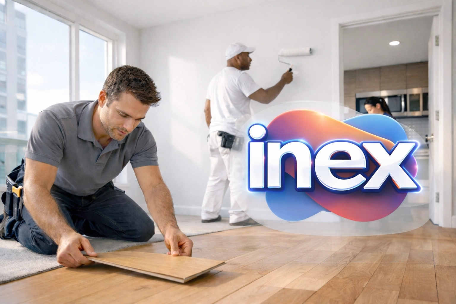 Professional contractors performing a synchronized 48-hour unit turn with painting, flooring, and maintenance.