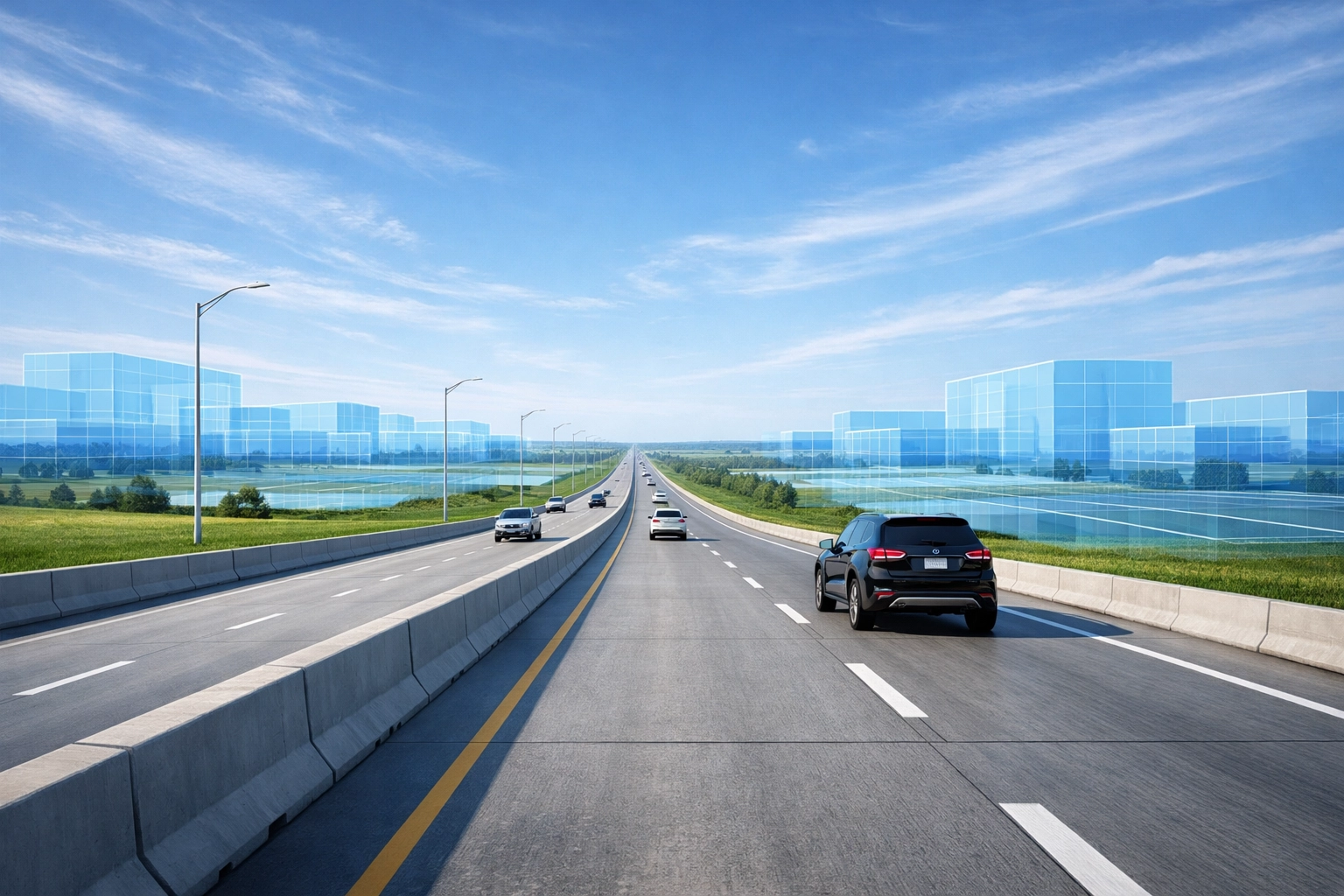 Dallas North Tollway extension through rural Texas land near Tioga and Pilot Point development corridor