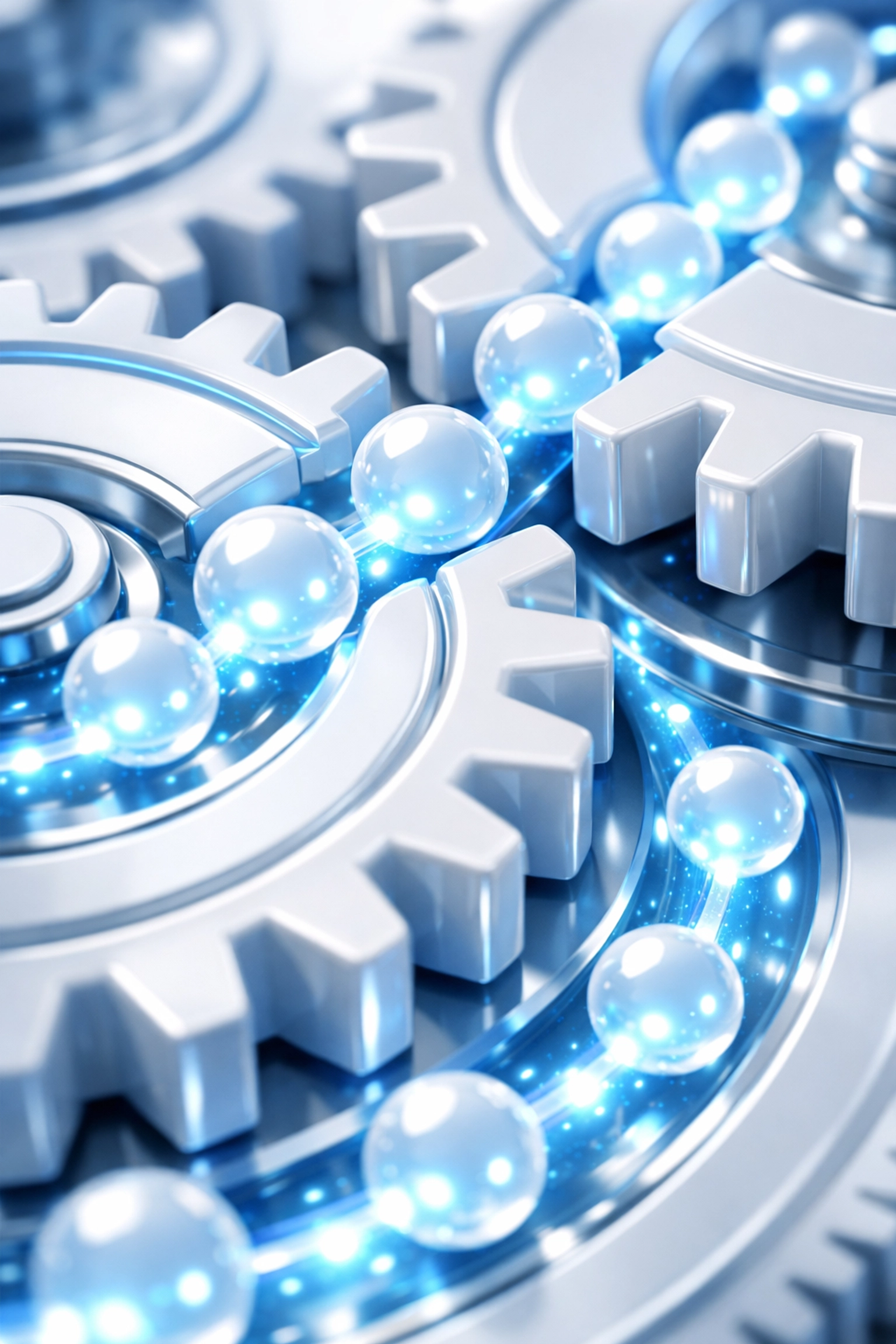 Precise glowing gears representing a seamless automated workflow for local service businesses.