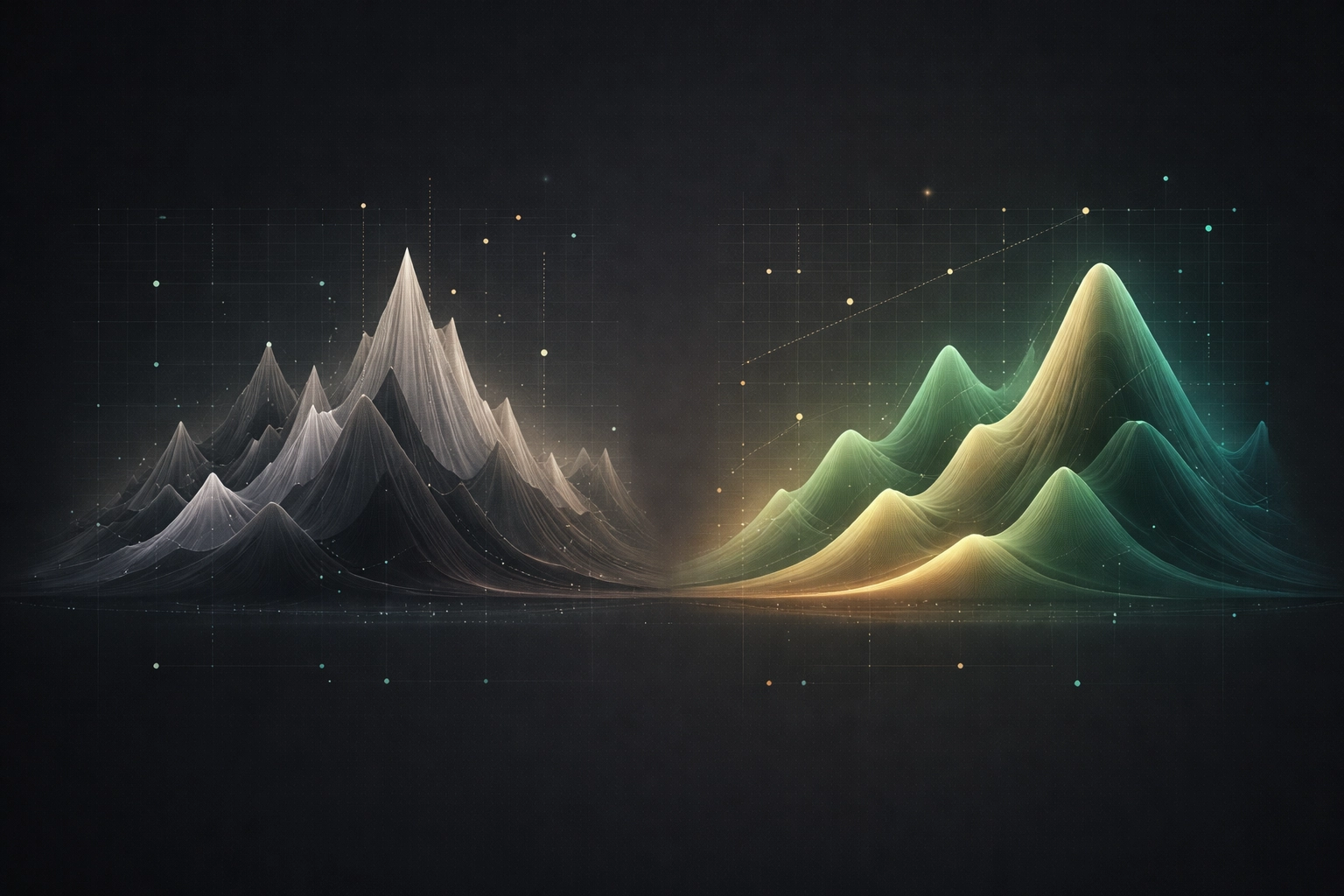 Data visualization comparing traditional portfolio volatility to optimized 40/30/30 model risk and returns.