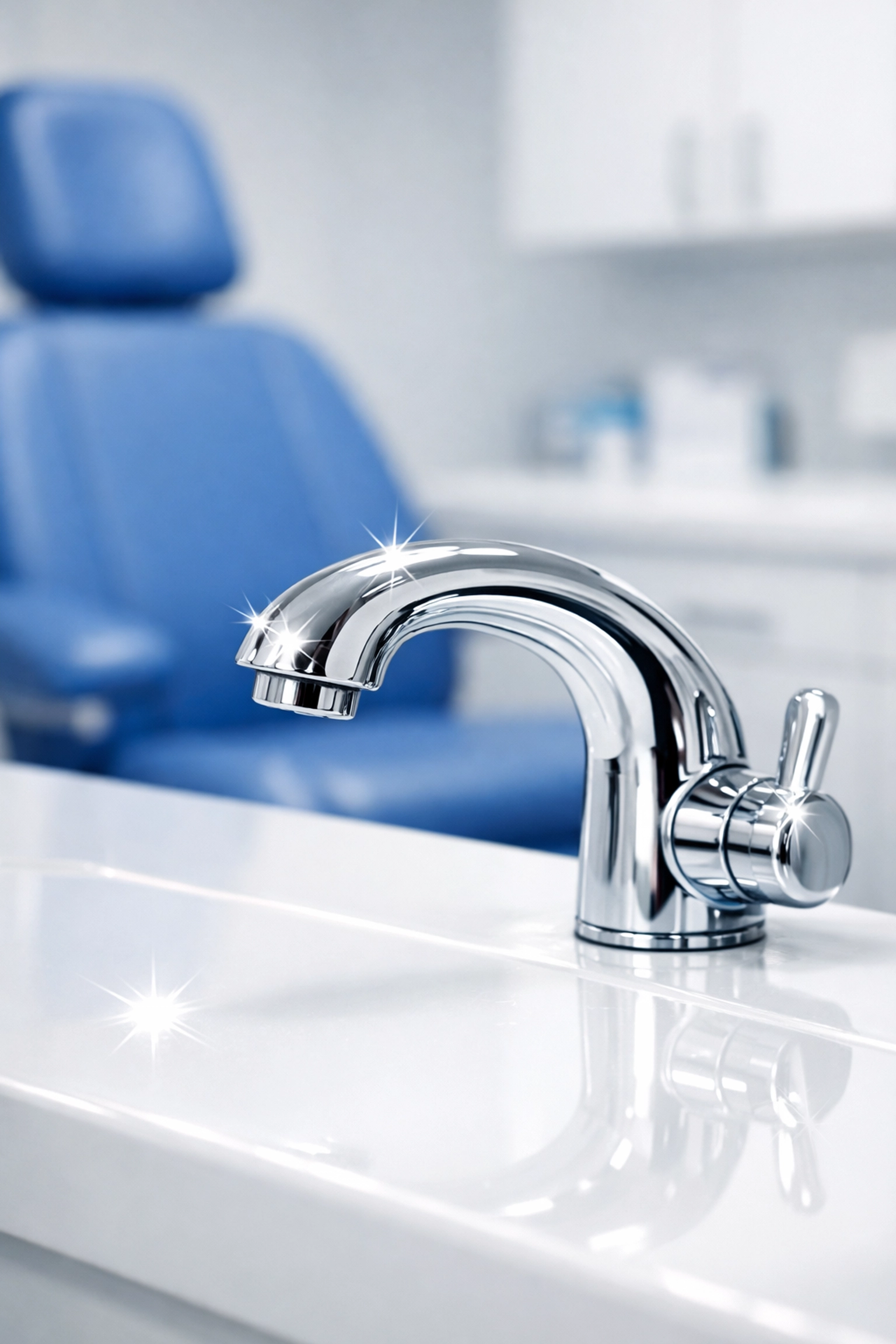 Sanitized medical office exam room in Plymouth with gleaming countertops and clean fixtures.