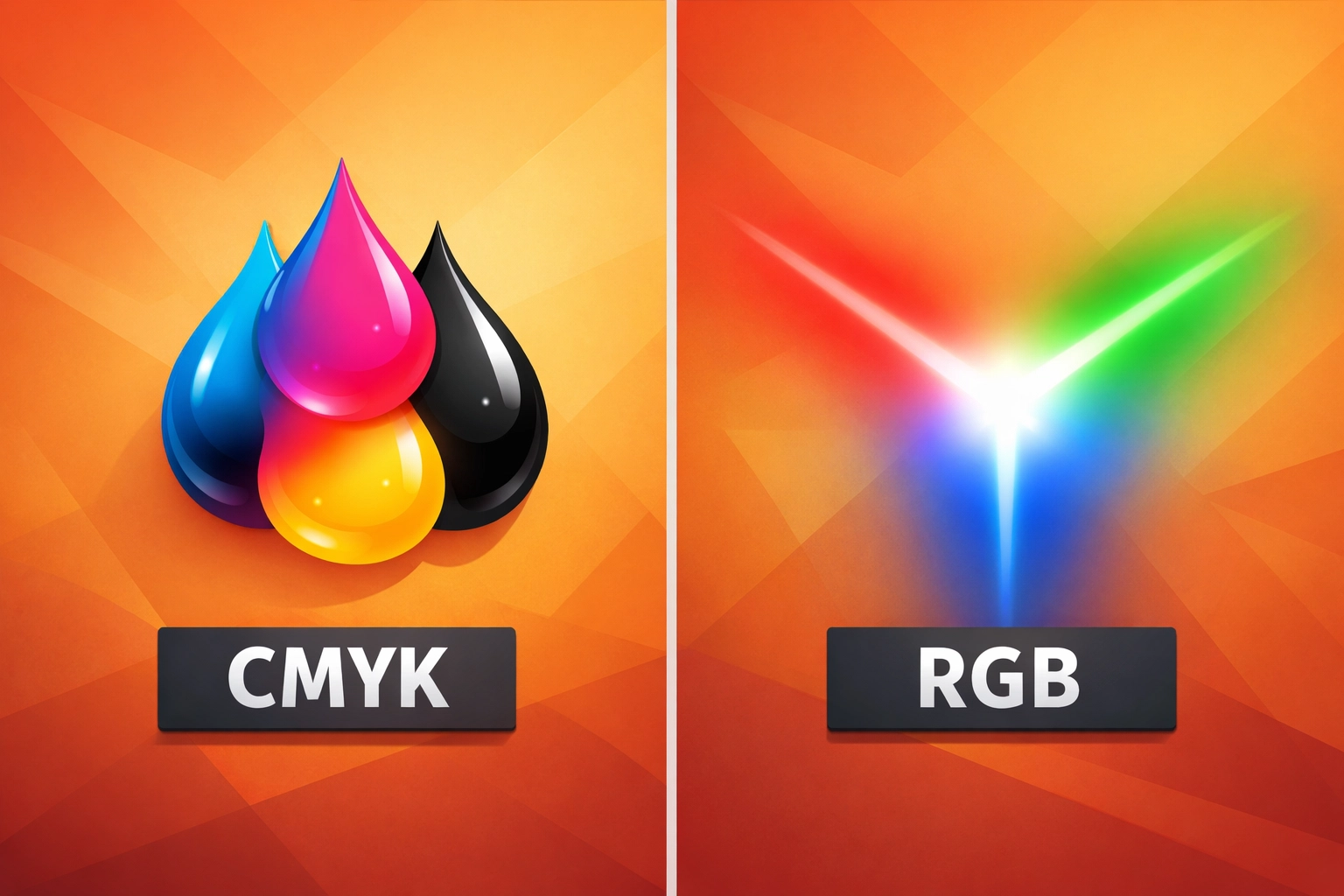 CMYK vs RGB color mode comparison for print production workflows