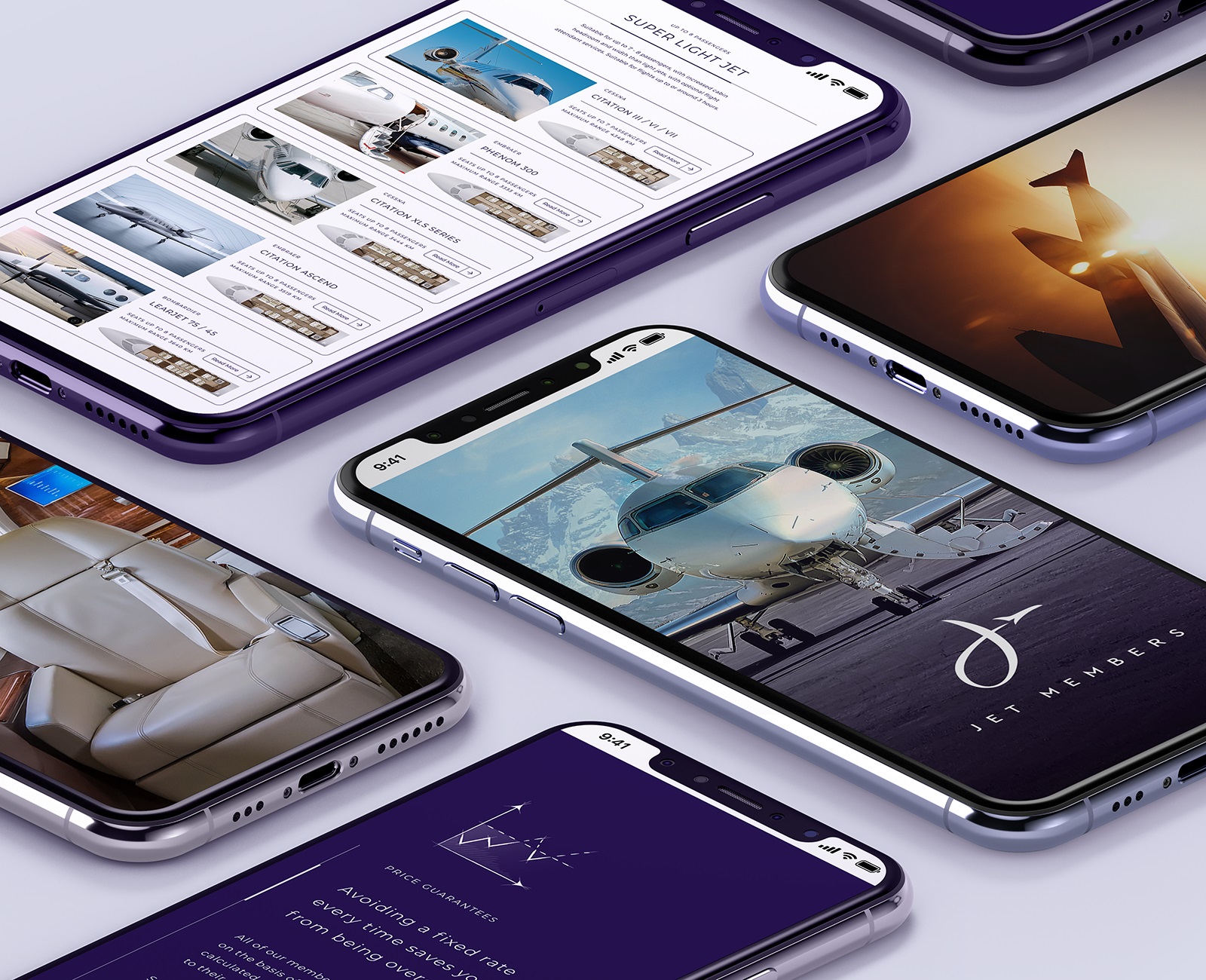 Jet Members App Interface on Smartphones