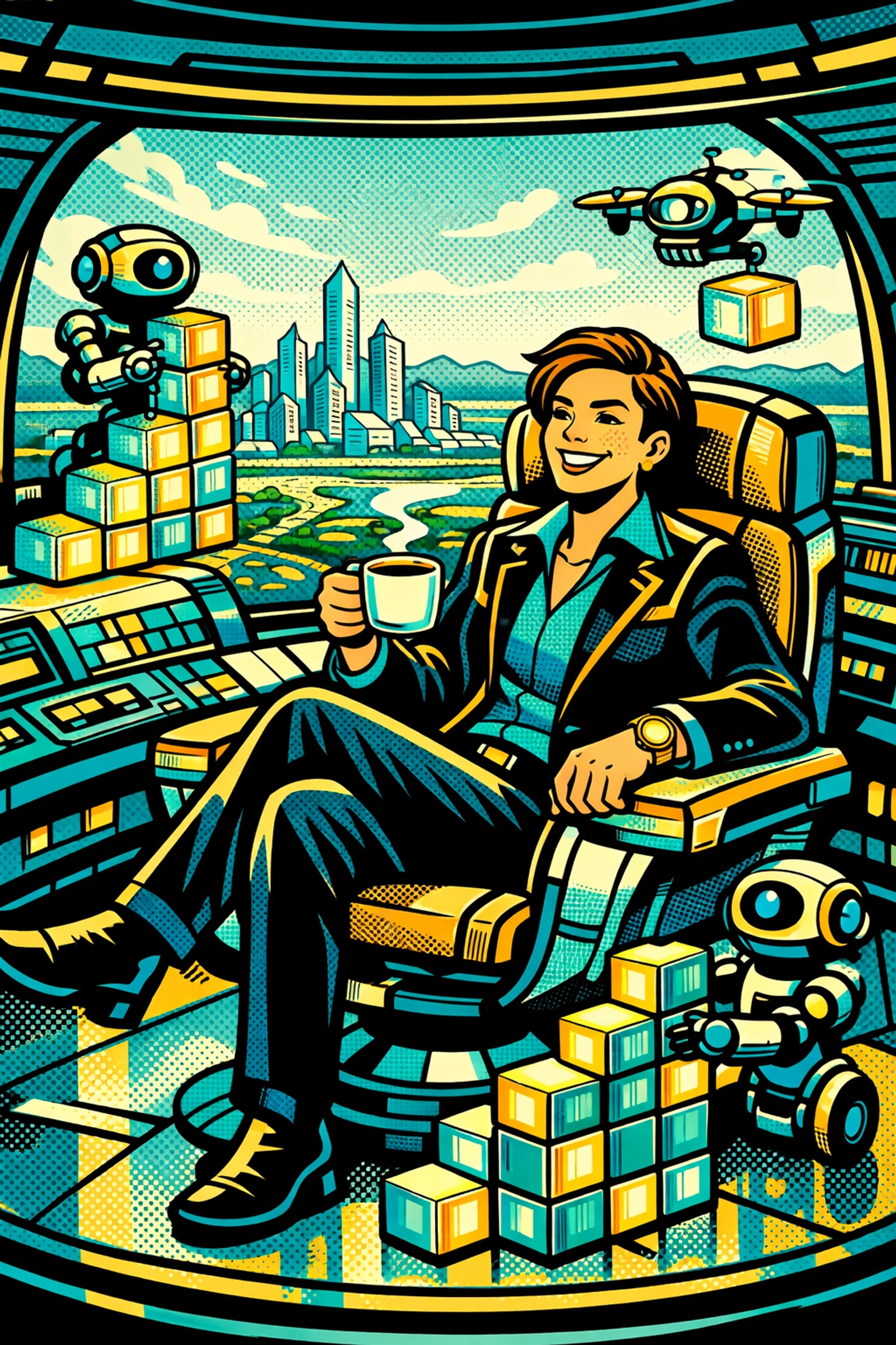 Relaxed small business owner scaling their company using efficient workflow automation systems.