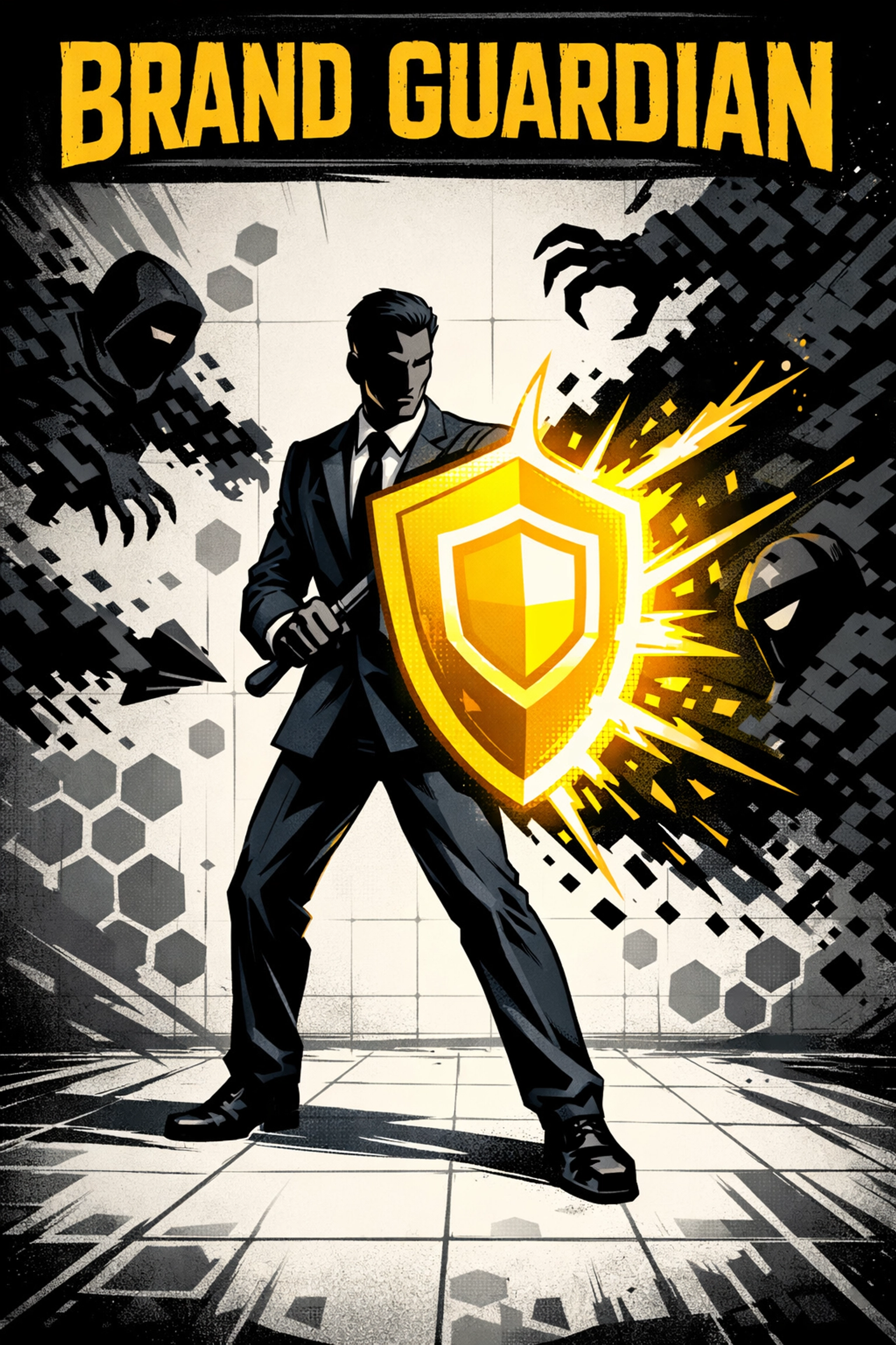 Professional amazon brand management protecting a listing from hijackers with a symbolic digital shield.