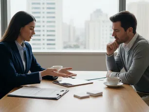 A financial advisor meeting with a client to discuss strategy