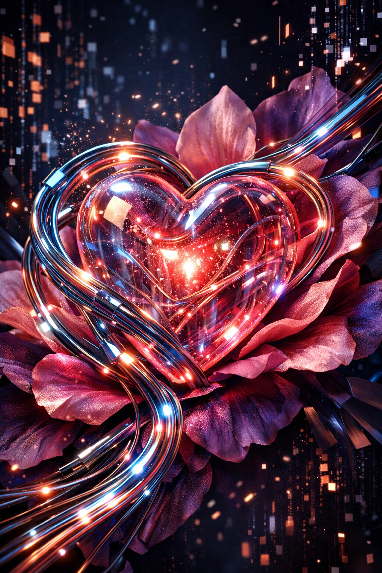 Creative digital art symbolizing sexual wellness and intimacy in the tech hub.