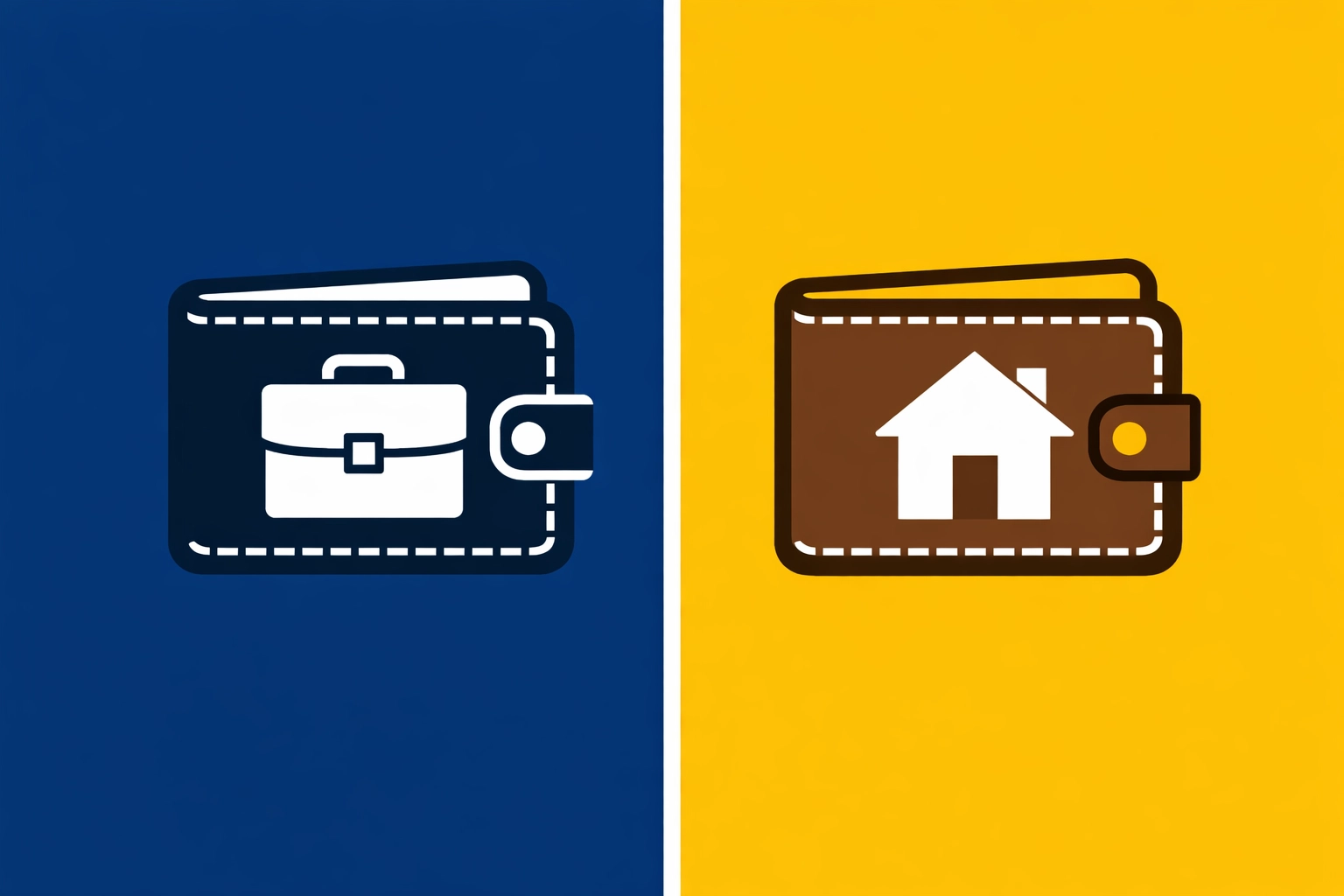 Graphic of separate business and personal accounts for organized New Haven tax filing.