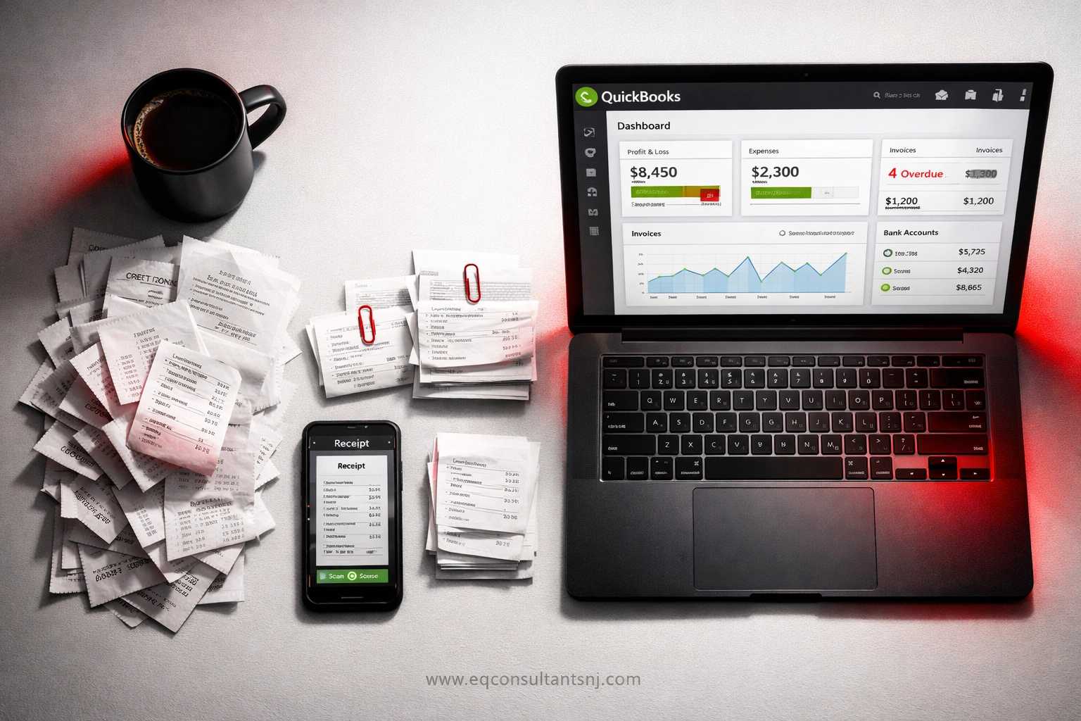 Automated receipt capture with QuickBooks and mobile scanning app for NJ small business bookkeeping