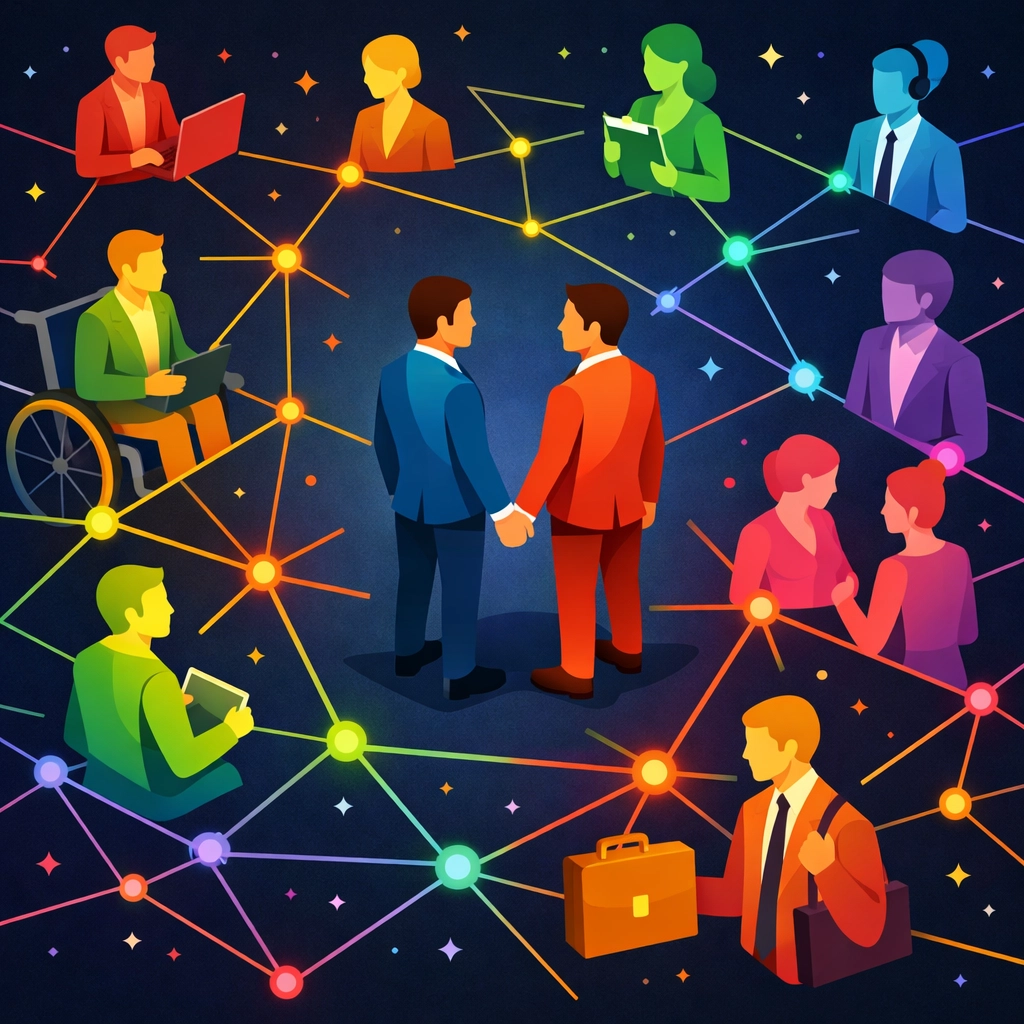 LGBTQ+ professional network community with gay business leaders connecting and collaborating