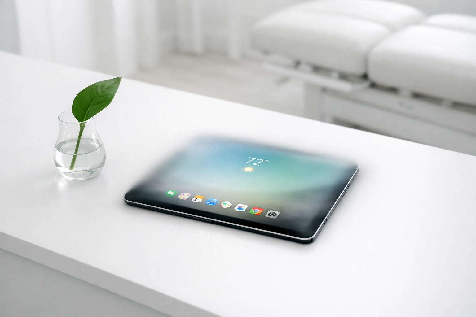 Minimalist chiropractic clinic office representing clear digital data for local SEO.