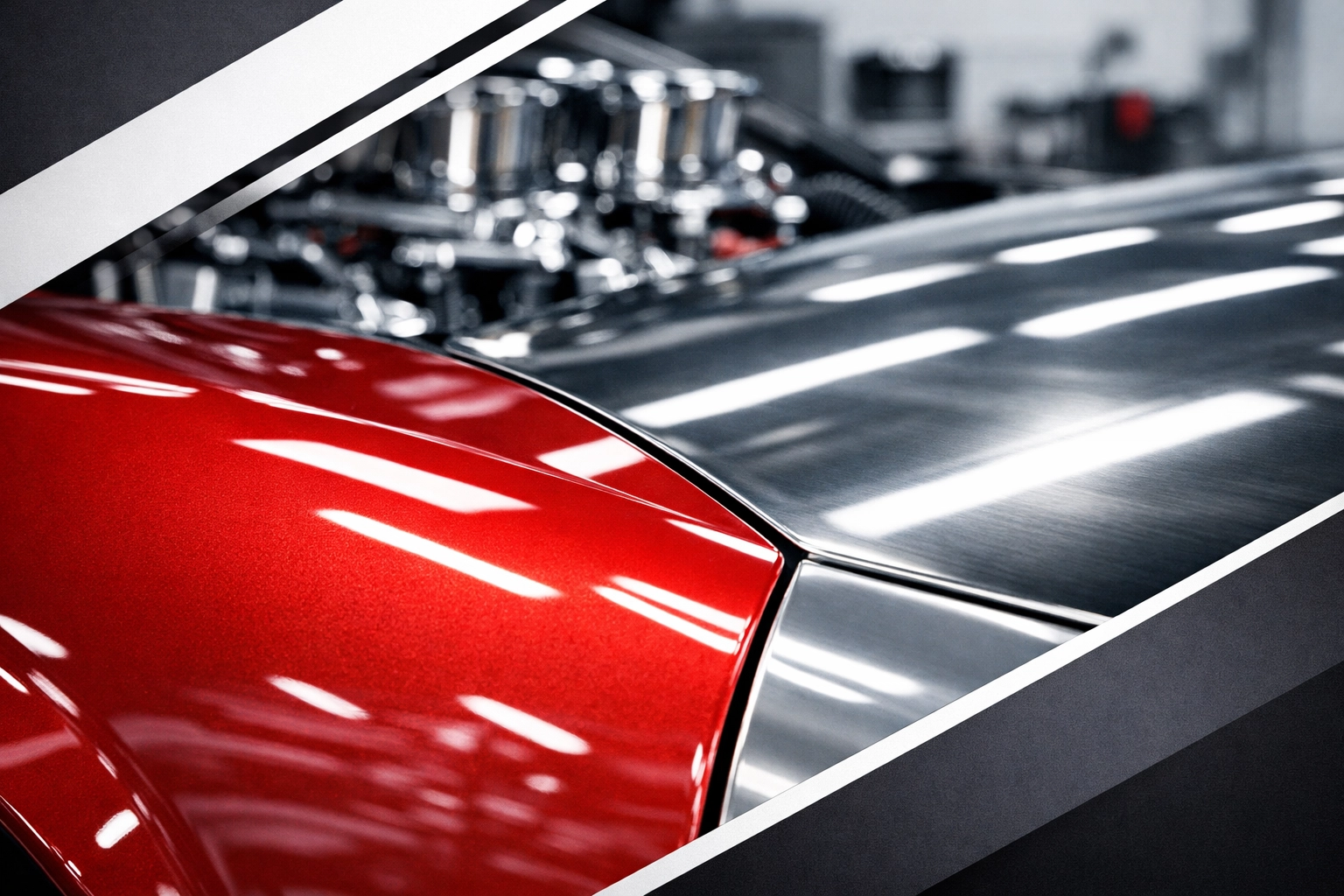 Precision panel fitment and glossy candy red paint at a Hixson TN auto body shop for collision repair.