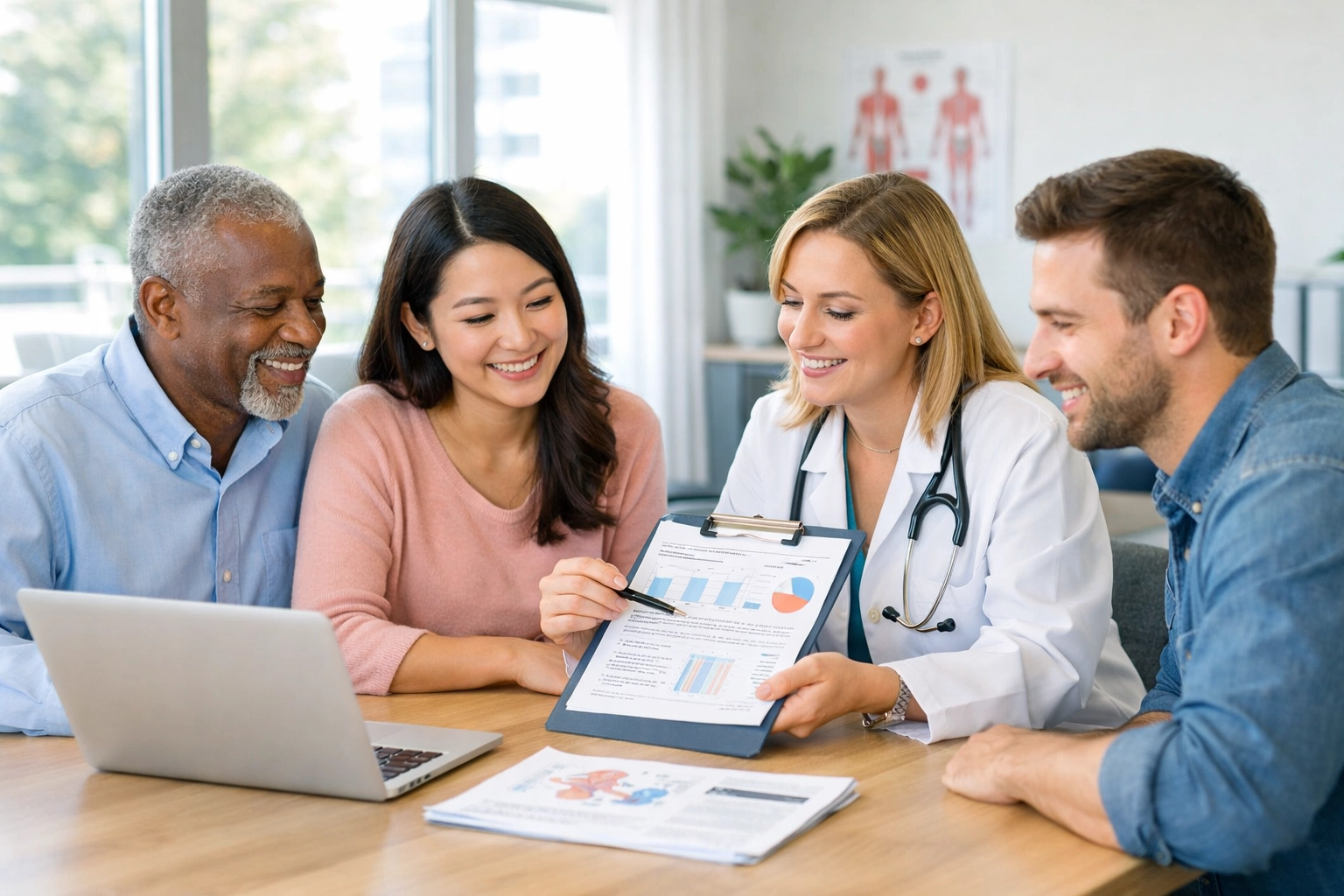 Medical provider consulting with patients about GLP-1 weight loss options