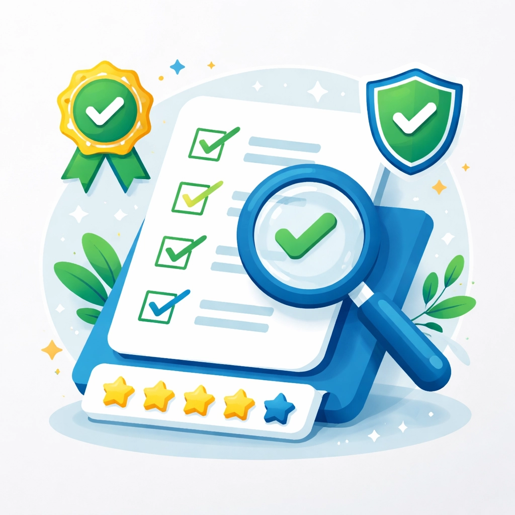 Checklist and verification icons representing choosing a trusted tax preparer in New Haven for 2026.