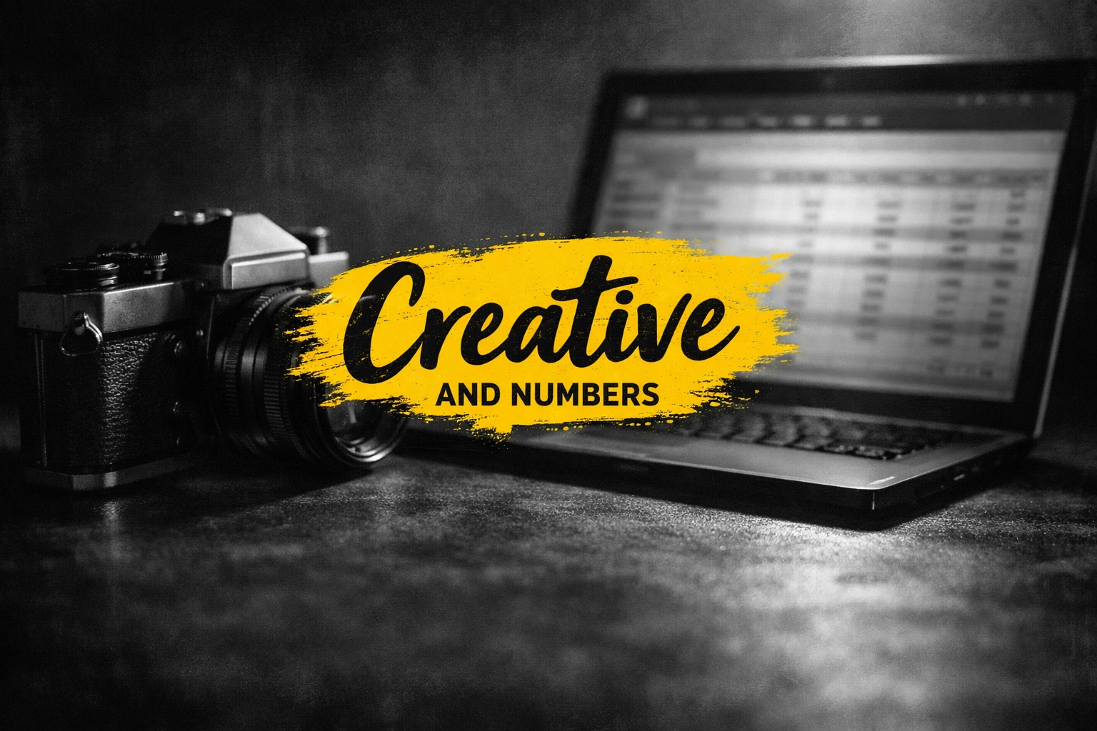 Vintage film camera and digital tablet showing accounting records for UK creative professionals.