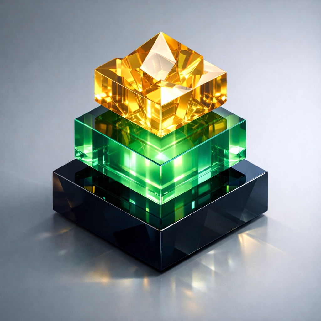 Abstract layered structure symbolizing institutional portfolio diversification and alternative investment strategies.