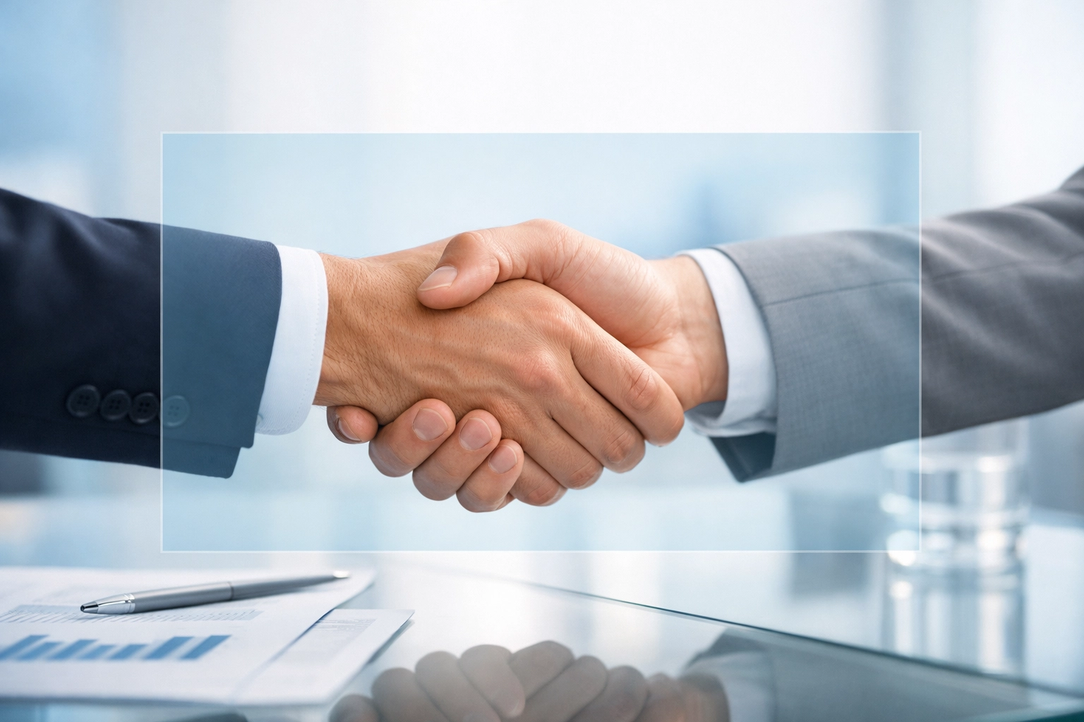 Professional handshake in a modern law office representing a trusted legal partnership for DUI defense.