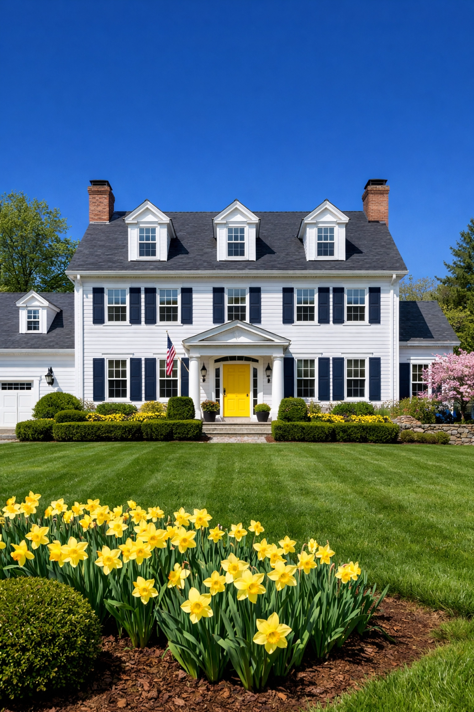 Exterior of a luxury estate in Southborough, Massachusetts, highlighting residential house cleaning standards.