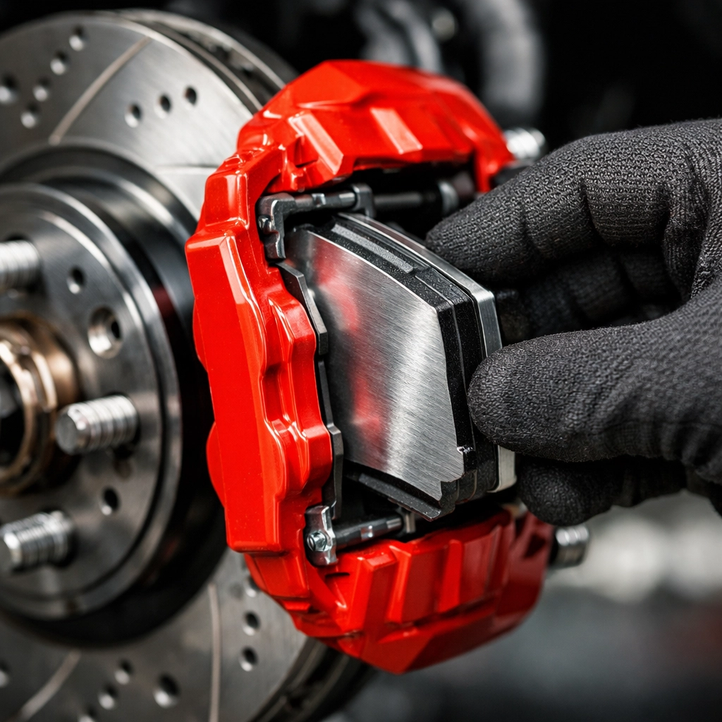 Expert brake service in Green Bay featuring precision installation of new high-quality brake pads.