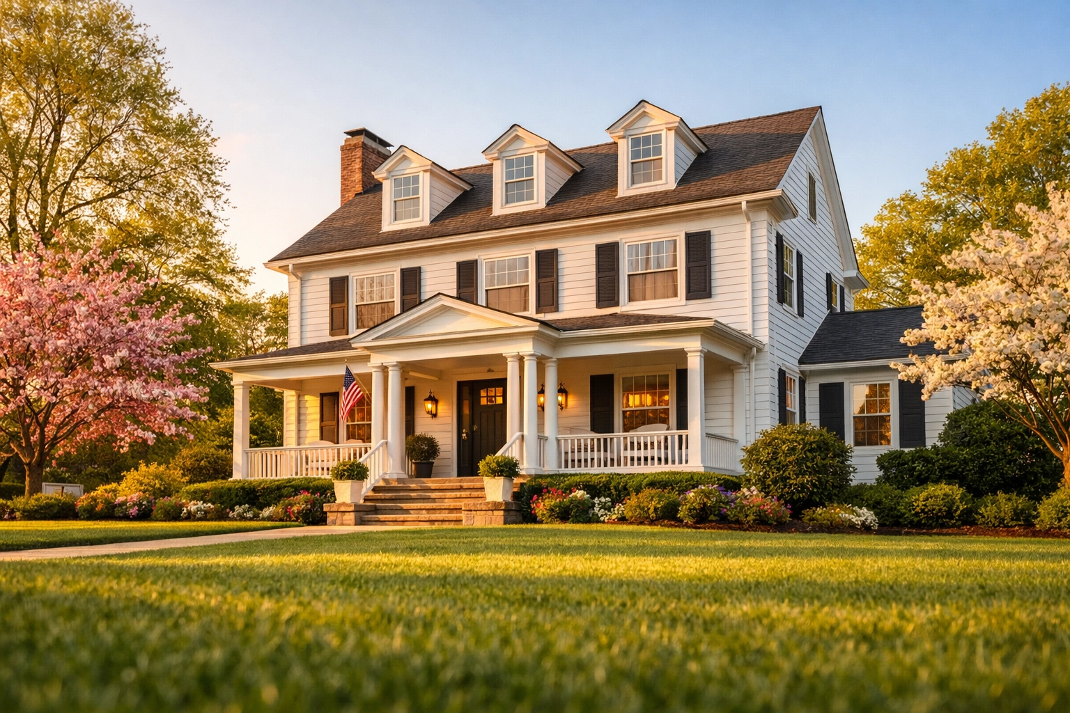 Well-maintained colonial home in Cleveland Ohio, secured by a tailored homeowners insurance policy.