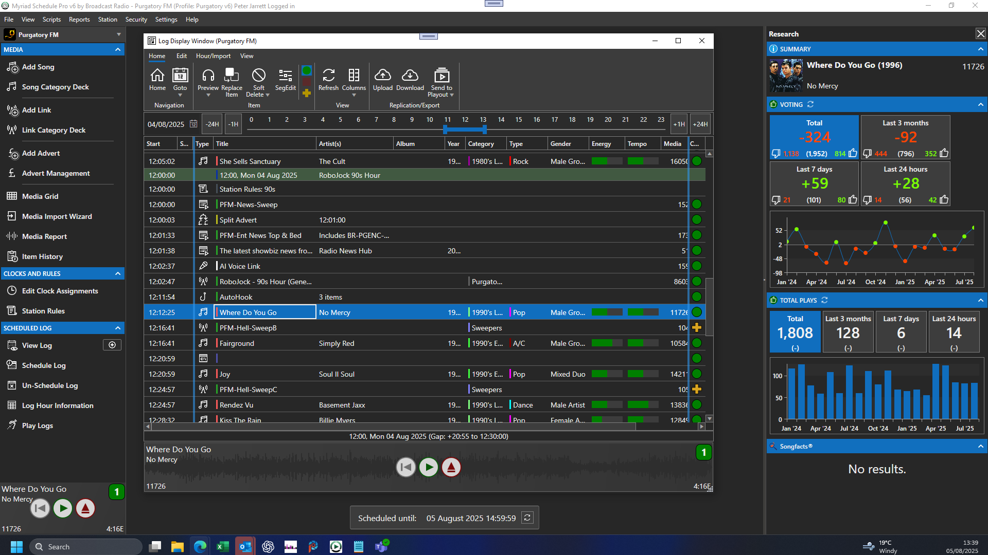 Screenshot of Myriad Schedule Pro v6