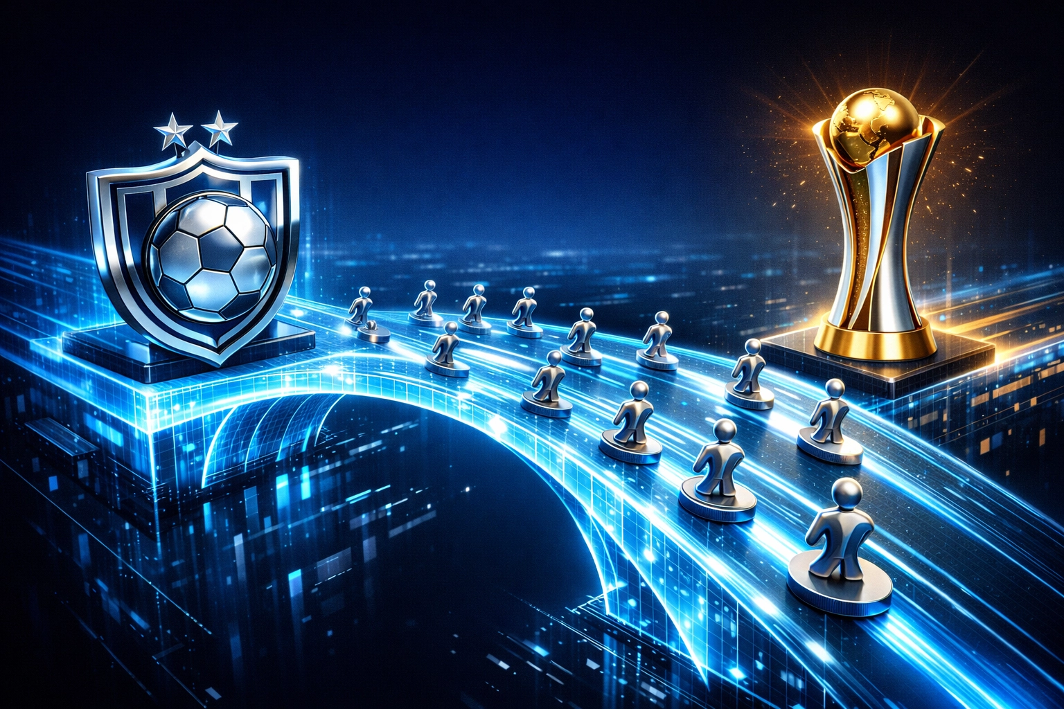 Digital bridge transferring player tokens from domestic leagues to the WC26 investment market