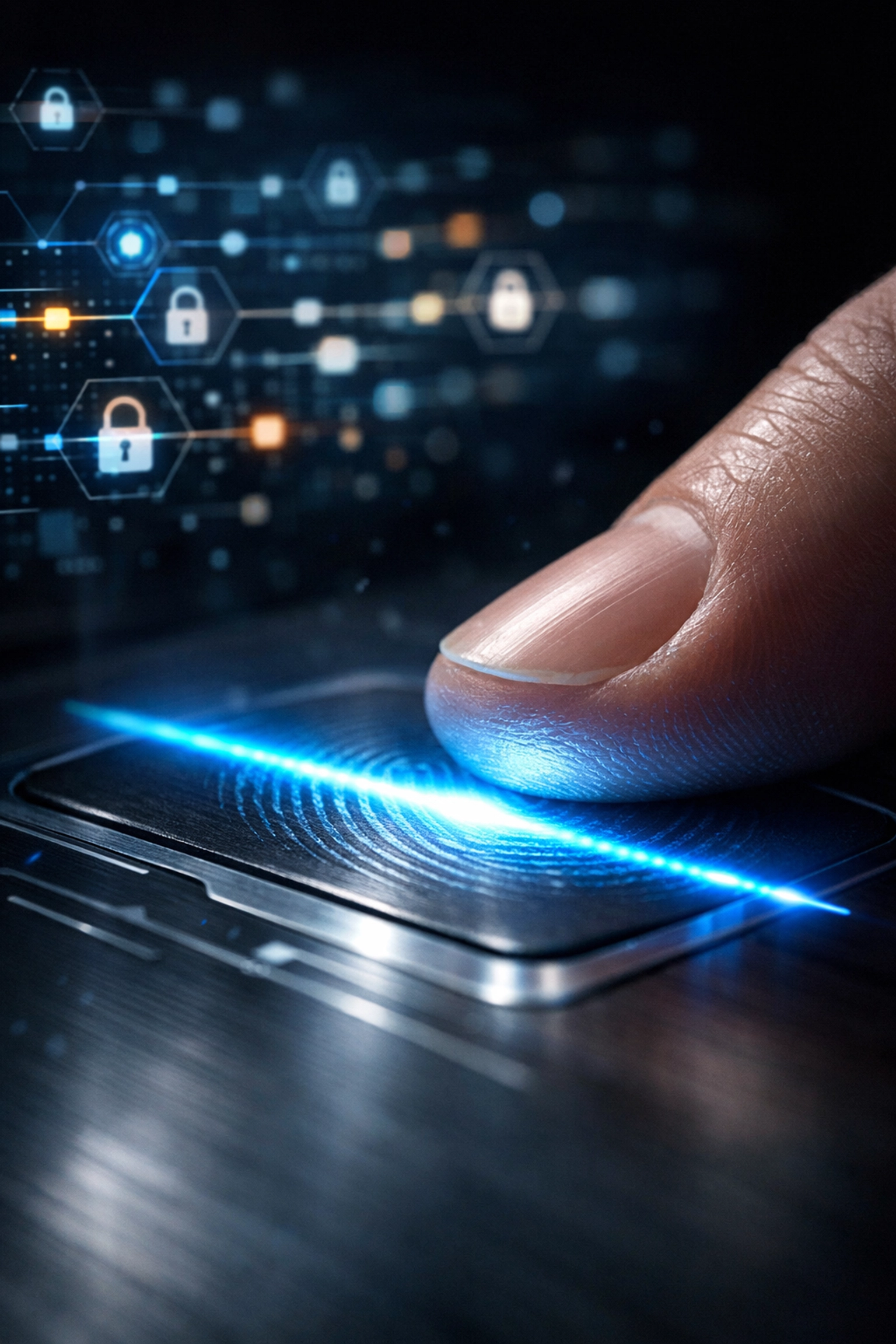 Secure biometric multi-factor authentication for B2B corporate e-commerce accounts.