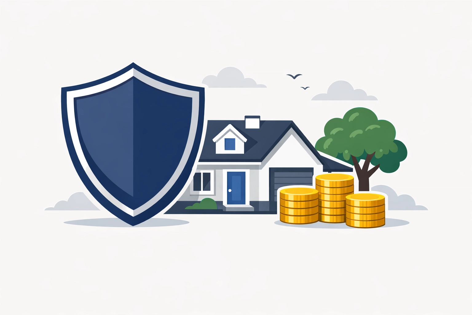 Connecticut estate tax planning illustration with a shield protecting a home and savings.