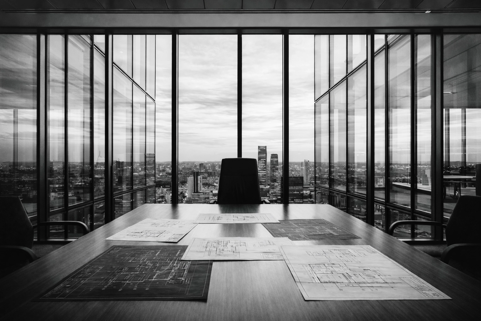 Corporate boardroom at dusk symbolizing leadership gaps in SAP S/4HANA migration strategy