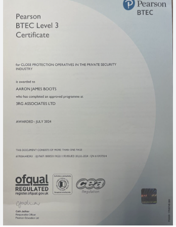 Pearson BTEC Certificate